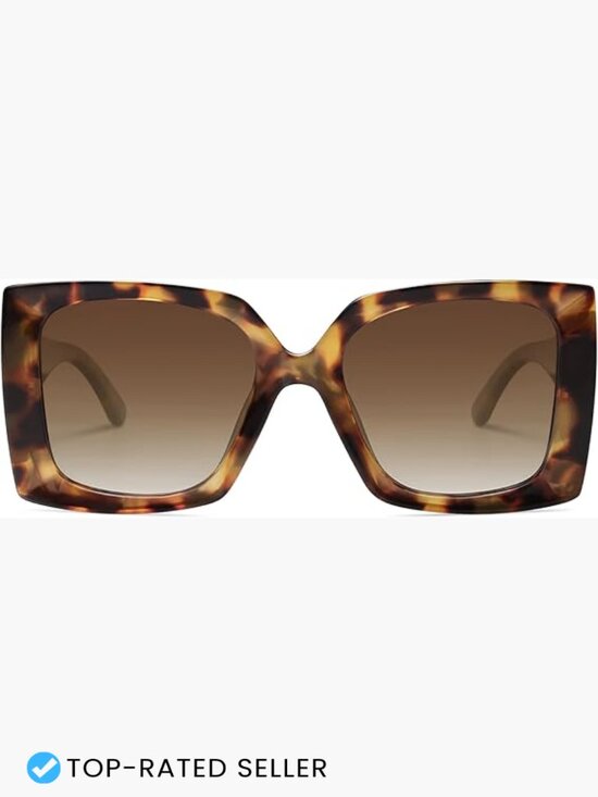 Retro Square Oversized Sunglasses Polarized UV Protection Trendy Classic Shades main image 4